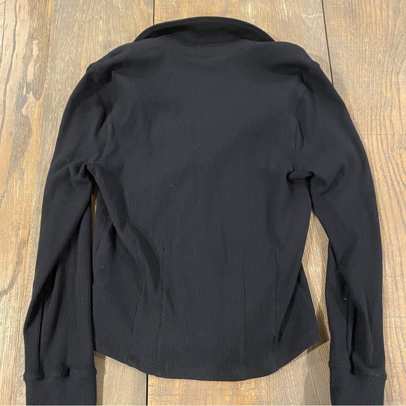 Free people black ribbed button blazer M - Picture 3 of 4